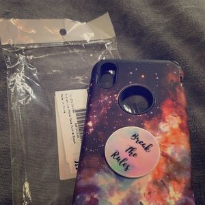 Iphone XSMax Case purple/black galaxy design